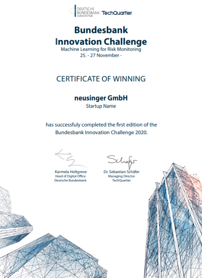 Gewinner der Bundesbank Innovation Challenge